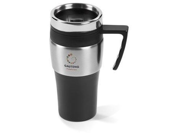 Altos Stainless Steel & Plastic Double-Wall Mug - 450ml - Black, MUG-800-BL