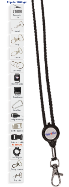 Cord Lanyard With Round Dome Toggle With Full Col Dome, LAN709