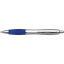 Silver Barrel Curved Design Ballpoint Pen With Coloured Grip, BP30111