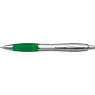 Silver Barrel Curved Design Ballpoint Pen With Coloured Grip, BP30111