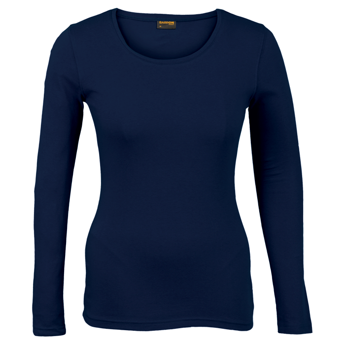 145g Branding Chip T-Shirt Ladies Blue Sleeve Long |