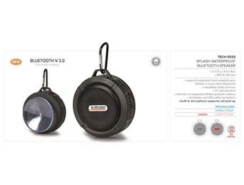 Splash Waterproof Bluetooth Speaker, TECH-5033