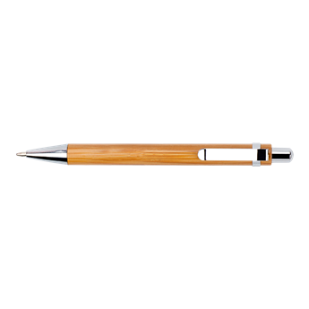 Bamboo Ballpoint Pen With Metal Trims, BP3804