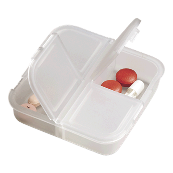 Square 4 Compartment Pill Holder, BH4492