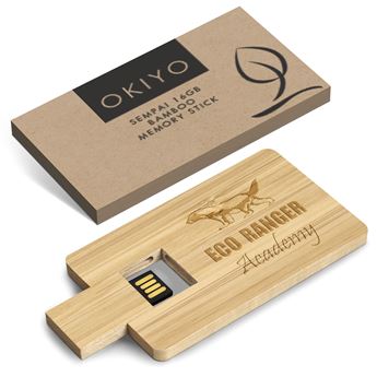 Okiyo Sempai 16GB Bamboo Memory Stick, USB-7425