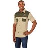 Mens Short Sleeve Serengeti 2-Tone Bush Shirt, ALT-SGMS