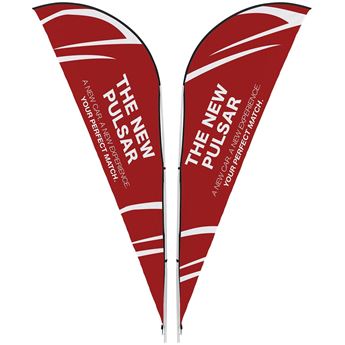 Legend 2m Sublimated Sharkfin Double-Sided Flying Banner - 1 Complete Unit, DISPLAY-7012