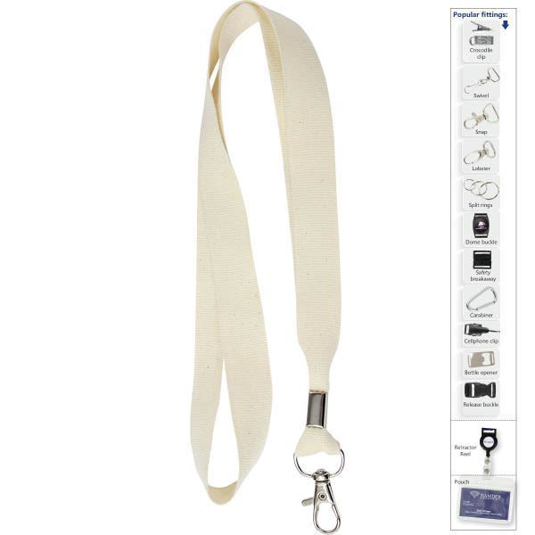 Cotton Petersham Lanyard With 1 Col+ Lobster, LAN10012Z