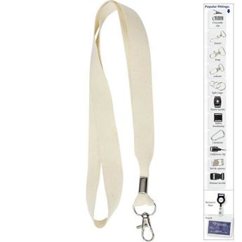 Cotton Petersham Lanyard With 1 Col + Snap, LAN10012Y