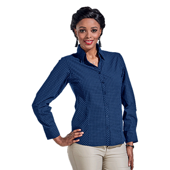 Ladies Pioneer Check Blouse Long Sleeve, LLL-PI