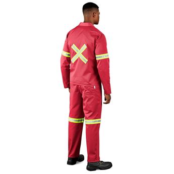 Trade Polycotton Conti Suit - Reflective Arms, Legs & Back - Yellow Tape, ALT-11012