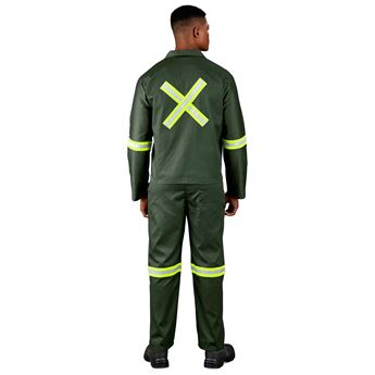 Acid Resistant Polycotton Conti Suit - Reflective Arm, Legs & Back - Yellow Tape, ALT-11063