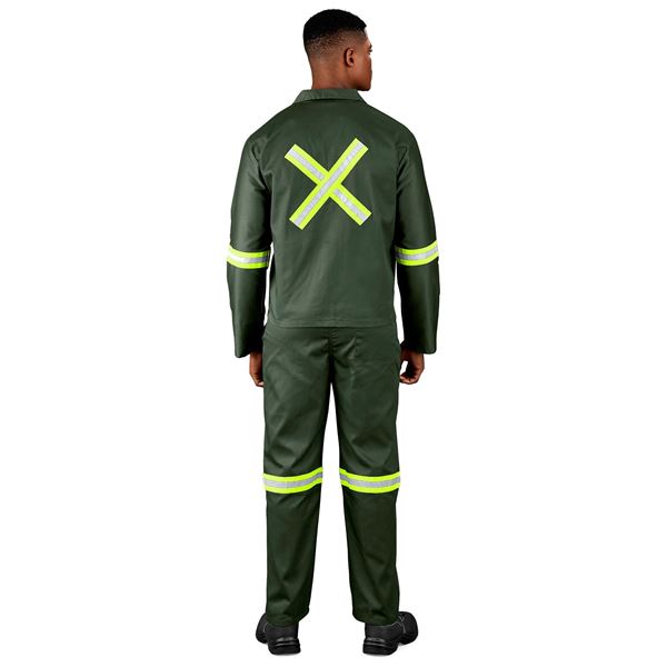 Acid Resistant Polycotton Conti Suit - Reflective Arm, Legs & Back - Yellow Tape, ALT-11063