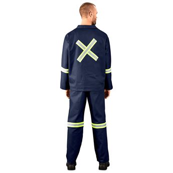 Technician 100% Cotton Conti Suit - Reflective Arms, Legs & Back - Yellow Tape, ALT-11033