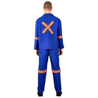 Technician 100% Cotton Conti Suit - Reflective Arms, Legs & Back - Orange Tape, ALT-11034