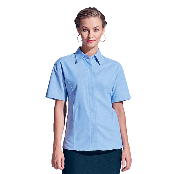 Ladies Oxford Blouse Short Sleeve, LL-OX 