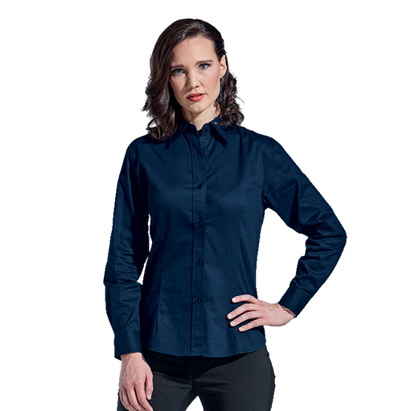 Ladies Brushed Cotton Twill Blouse Long Sleeve, LLL-TWILL