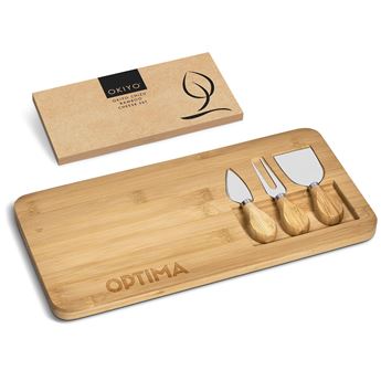 Okiyo Chizu Bamboo Cheese Board Set, HL-OK-124-B