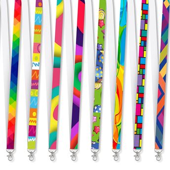 Kaleidoscope Satin Lanyard With Snap Hook Clip (Single-Sided), GF-AL-940-B