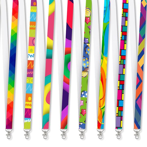 Kaleidoscope Satin Lanyard With Snap Hook Clip (Single-Sided), GF-AL-940-B