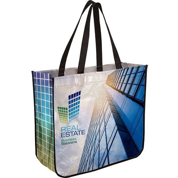 Laminated shopper top tote