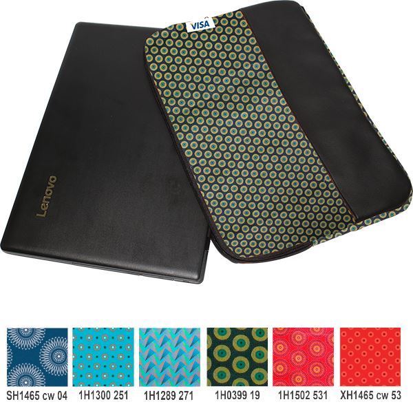 Shweshwe Laptop Sleeve With Leatherette, SHWE205