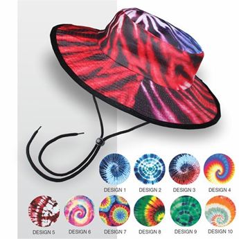 Tie Dye Round Bucket Hat With FC Print, APP611