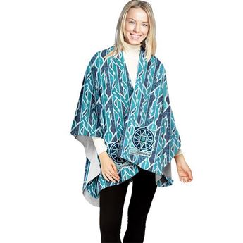 Ladies Polar Fleece Poncho With FC Print, APP7259