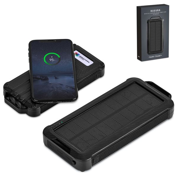 Swiss Cougar Havana Wireless Charging Solar Power Bank - 10 000mAh, MT-SC-431-B