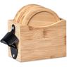 Okiyo Kanpai Bamboo Coaster & Bottle Opener Set, HL-OK-141-B