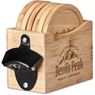 Okiyo Kanpai Bamboo Coaster & Bottle Opener Set, HL-OK-141-B