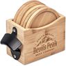 Okiyo Kanpai Bamboo Coaster & Bottle Opener Set, HL-OK-141-B