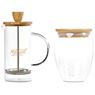 Okiyo Aibo Glass & Bamboo Coffee Set, GF-OK-1142-B