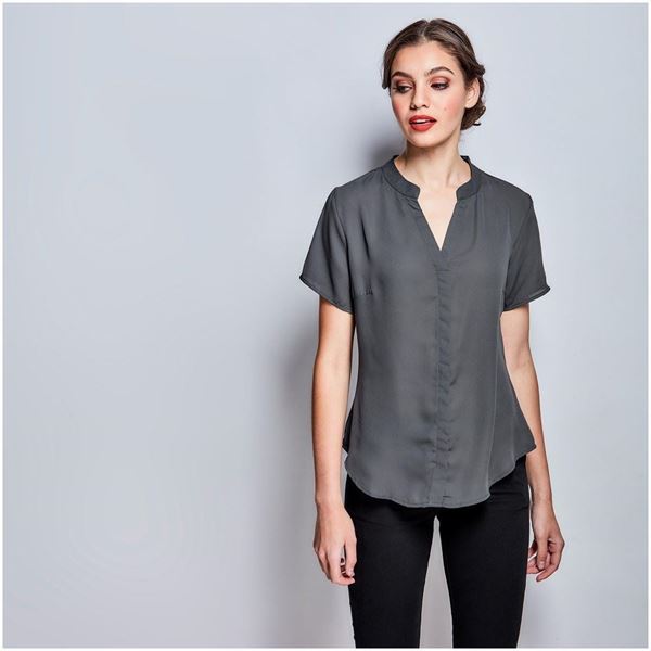 Ladies Short Sleeve Ava Blouse, BAS-11209