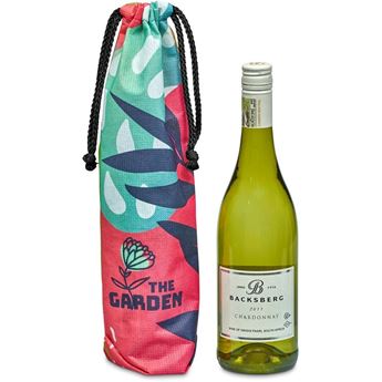 Hoppla Tipsy RPET Wine Bottle Drawcord Bag, BC-HP-98-G