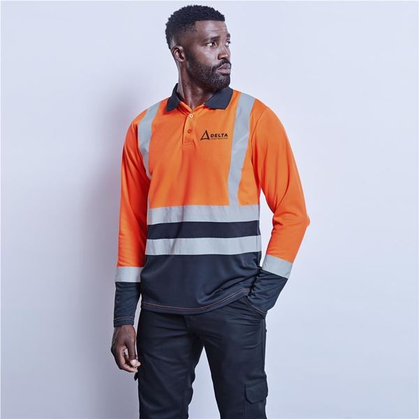 Long Sleeve Surveyor Two-Tone Hi-Viz Golf Shirt, GS-AL-293-A