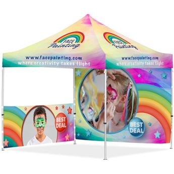Coated Steel Sublimated Gazebo 3m x 3m - 1 Half-Wall Skin - 1 Full-Wall Skin, VI-AM-228-D
