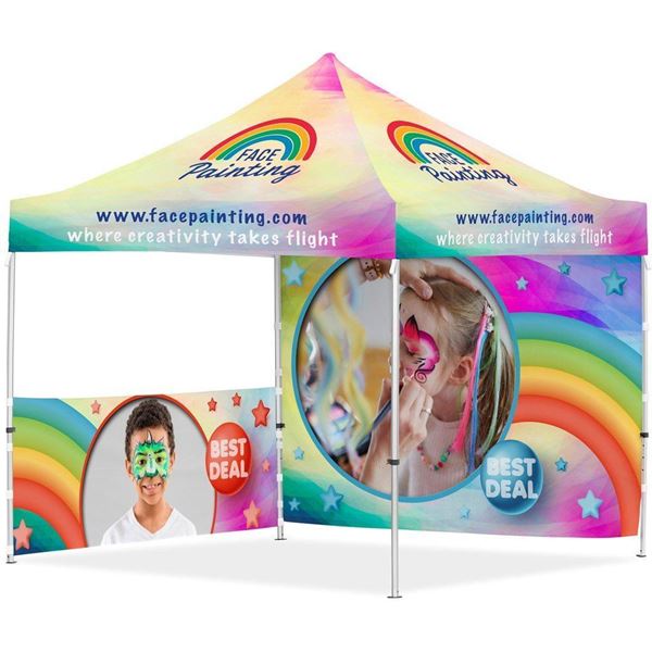 Coated Steel Sublimated Gazebo 3m x 3m - 1 Half-Wall Skin - 1 Full-Wall Skin, VI-AM-228-D