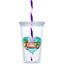 Malibu Double-Wall Plastic Tumbler & Straw - 470ml - Purple, GF-AM-668-B-P