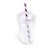 Malibu Double-Wall Plastic Tumbler & Straw - 470ml - Purple, GF-AM-668-B-P