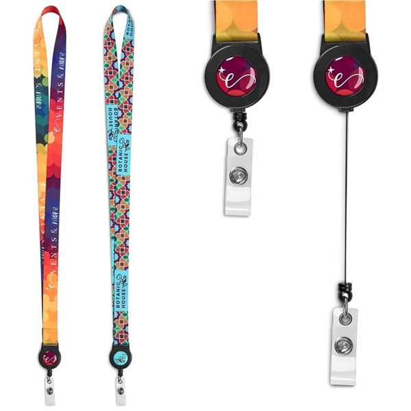 Altitude Badge Reel Double-Sided Satin Lanyard, GP-AL-98-B