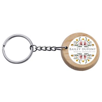 Round Wood Keyring, KR2284
