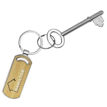 Ugo Oval Metal Bamboo Keyring, KR25212