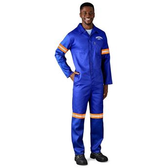 Safety Polycotton Boiler Suit - Reflective Arms & Legs - Orange Tape,  ALT-11082