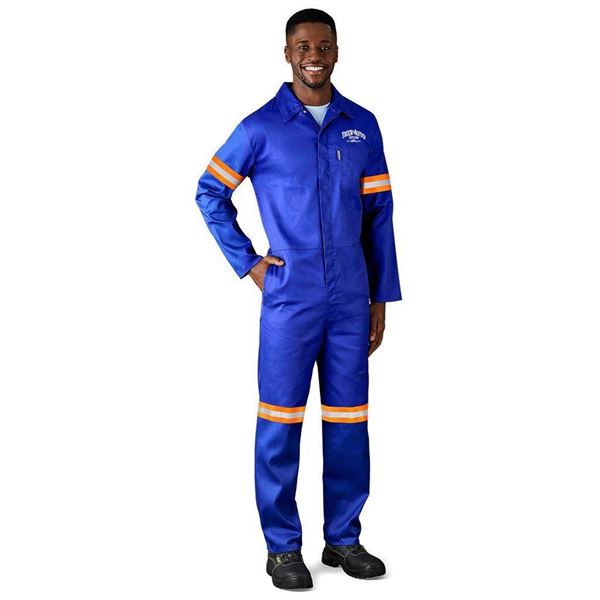 Safety Polycotton Boiler Suit - Reflective Arms & Legs - Orange Tape,  ALT-11082