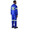 Safety Polycotton Boiler Suit - Reflective Arms Legs & Back - Yellow Tape, ALT-11083