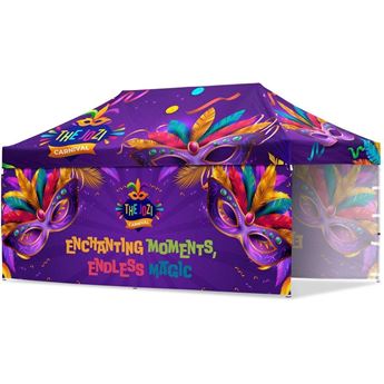 Coated Steel Sublimated Gazebo 6m x 3m - 2 Long Full-Wall Skins, VI-AM-220-D