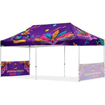 Coated Steel Sublimated Gazebo 6m x 3m - 2 Short Half-Wall Skins, VI-AM-222-D