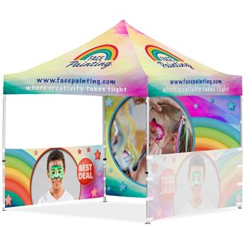 Coated Steel Sublimated Gazebo 3 x 3m - 2 Half-Wall Skins - 1 Full-Wall Skin, VI-AM-226-D