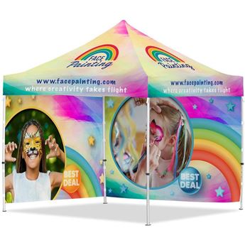 Coated Steel Sublimated Gazebo 3m x 3m - 2 Full-Wall Skins, VI-AM-229-D